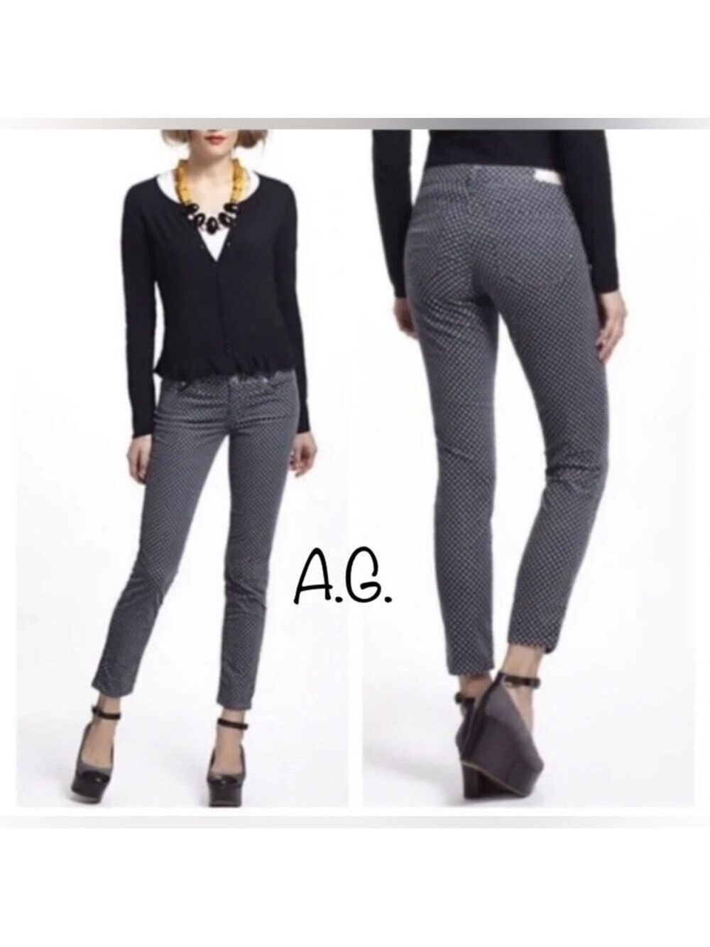 A.G polka Dot Corduroy Pants-Slim Strait Leg, slightly cropped, Buttery Soft!W27